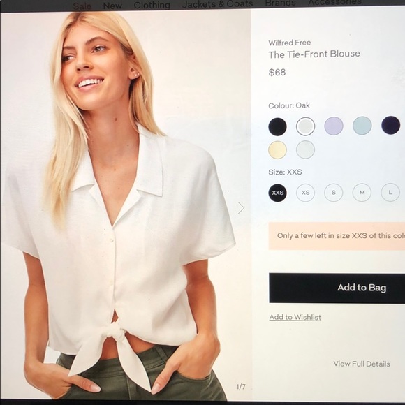 Aritzia The Tie-Front Blouse - Picture 3 of 3